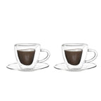 Tasses à café double paroi café en coeur 150ml - lot de 2 AULICA