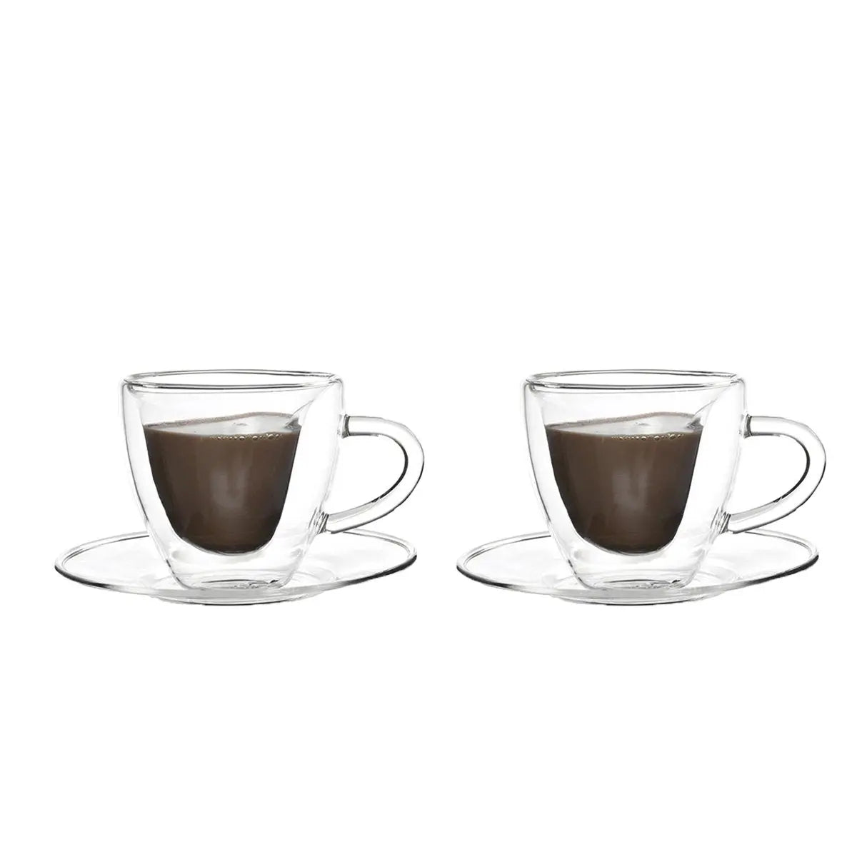 Tasses à café double paroi café en coeur 150ml - lot de 2 AULICA