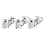 Tasses à café en verre avec déco en métal argent - lot de 2 AULICA