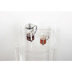 Tasses à café en verre avec déco en métal argent - lot de 2 AULICA