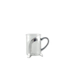 Tasses à café en verre avec déco en métal argent - lot de 2 AULICA