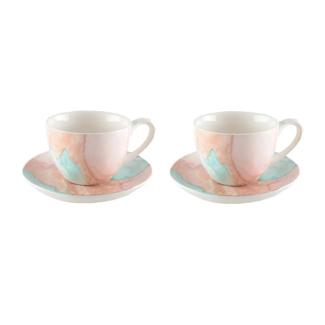 Tasses à café et sous tasses - Treasure mine - lot de 2 AULICA