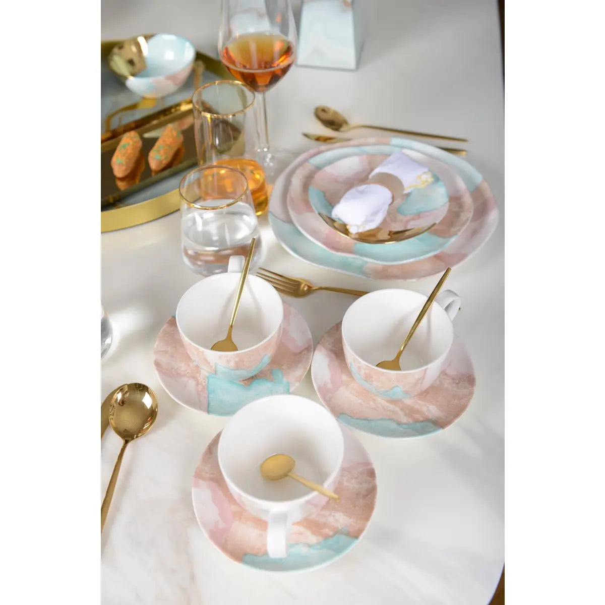 Tasses à café et sous tasses - Treasure mine - lot de 2 AULICA