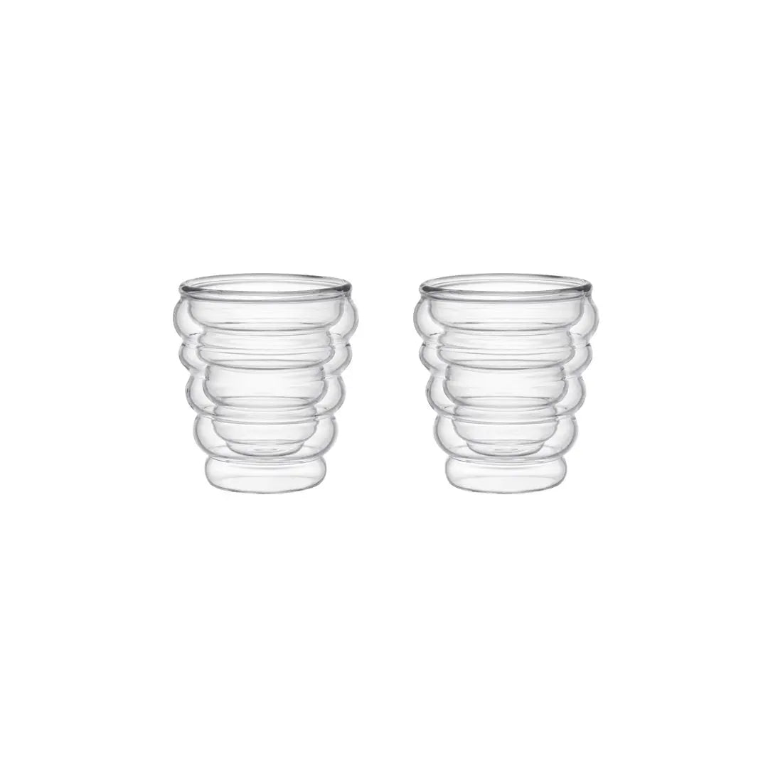 Tasses à café expresso double paroi vague 70ml - lot de 2 AULICA