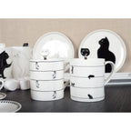 Tasses à thé blanche avec design chat - lot de 2 AULICA