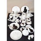 Tasses à thé blanche avec design chat - lot de 2 AULICA