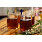 Tasses à thé en verre avec cuillères multicolores - lot de 4 AULICA
