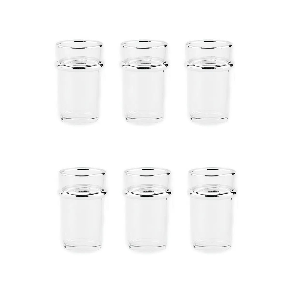 Tasses à thé en verre bords argent 175ml - lot de 6 AULICA