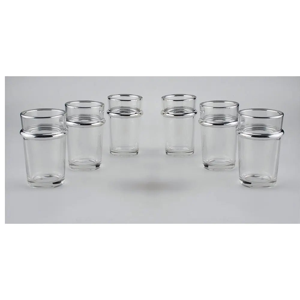 Tasses à thé en verre bords argent 175ml - lot de 6 AULICA