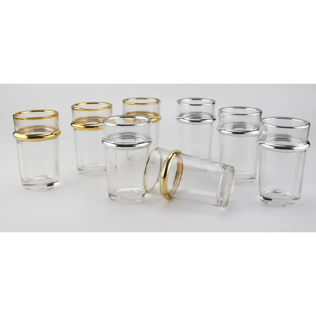 Tasses à thé en verre bords argent 175ml - lot de 6 AULICA
