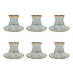 Tasses à thé filet doré - lot de 6 AULICA