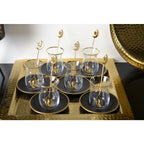 Tasses à thé noir et or - lot de 6 AULICA
