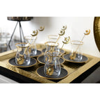 Tasses à thé noir et or - lot de 6 AULICA