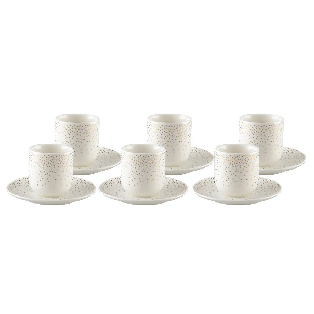 Tasses café 90ml plumetis doré - lot de 6 AULICA