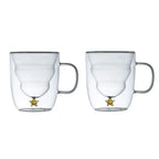 Tasses double paroi étoile dorée 250ml - lot de 2 AULICA