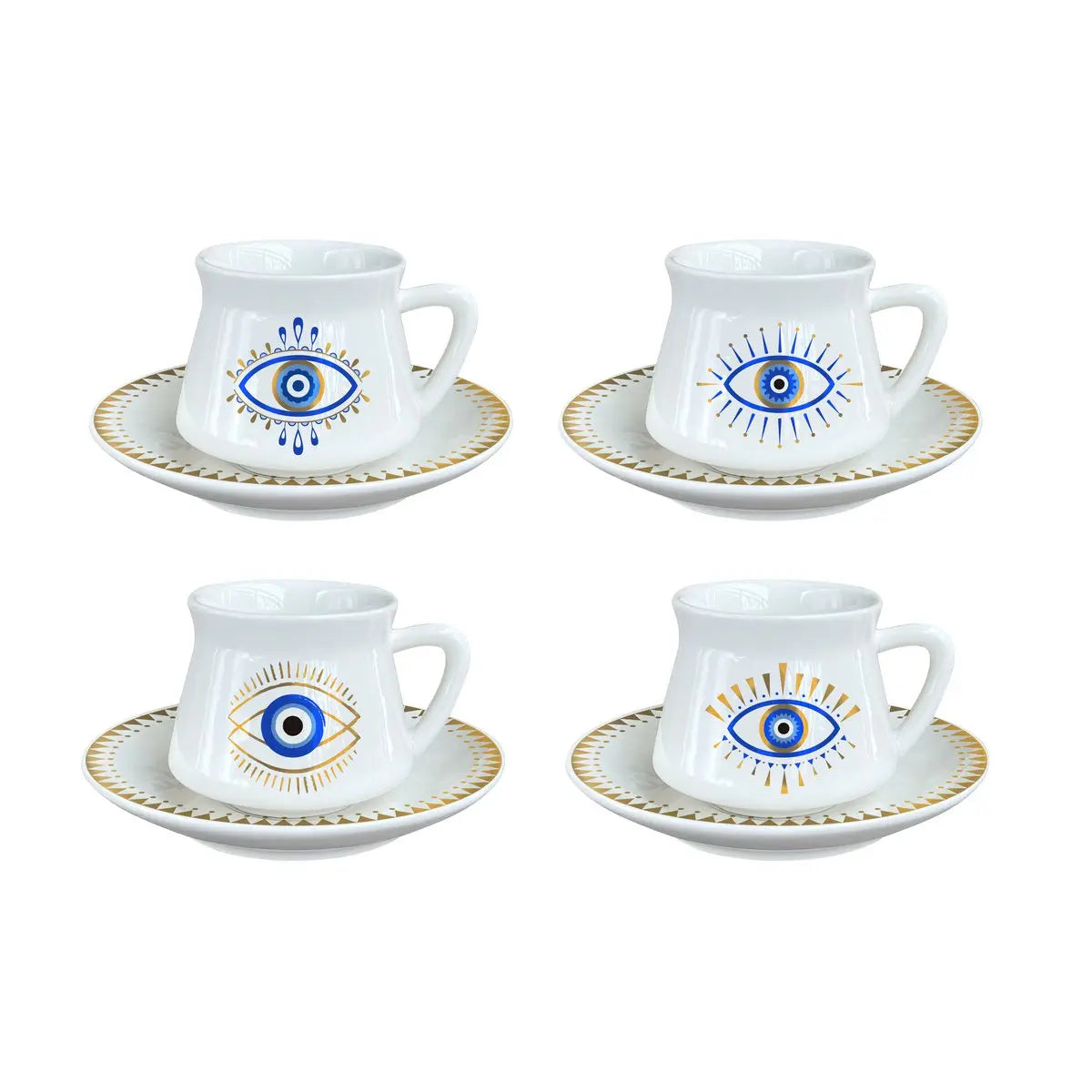 Tasses et sous-tasses chance - lot de 4 AULICA