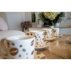 Tasses et sous-tasses grain de café - lot de 4 AULICA