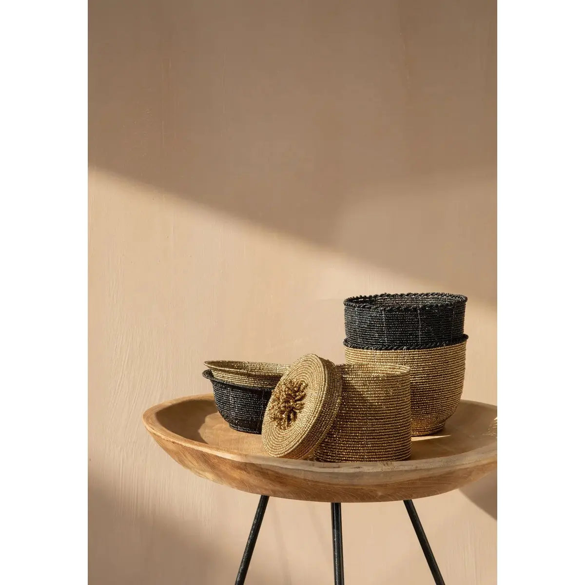 The Beaded Bowl Low - Noir - S Bazar Bizar Living
