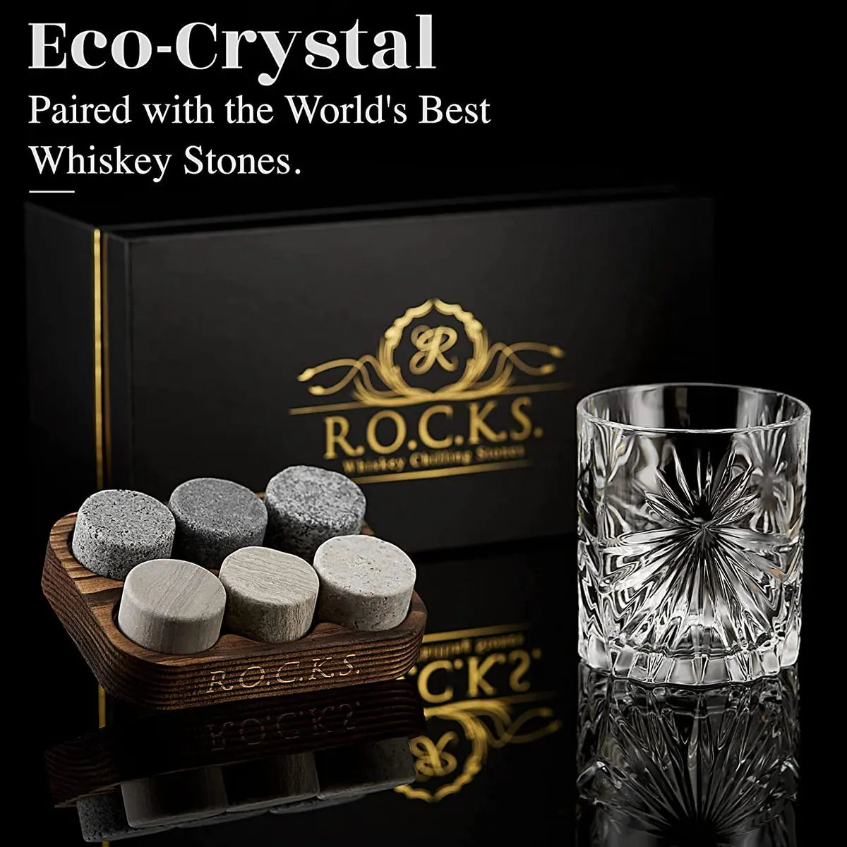 The Connoisseur's Set - Soleil Whiskey Glass Edition ROCKS Whiskey Chilling Stones
