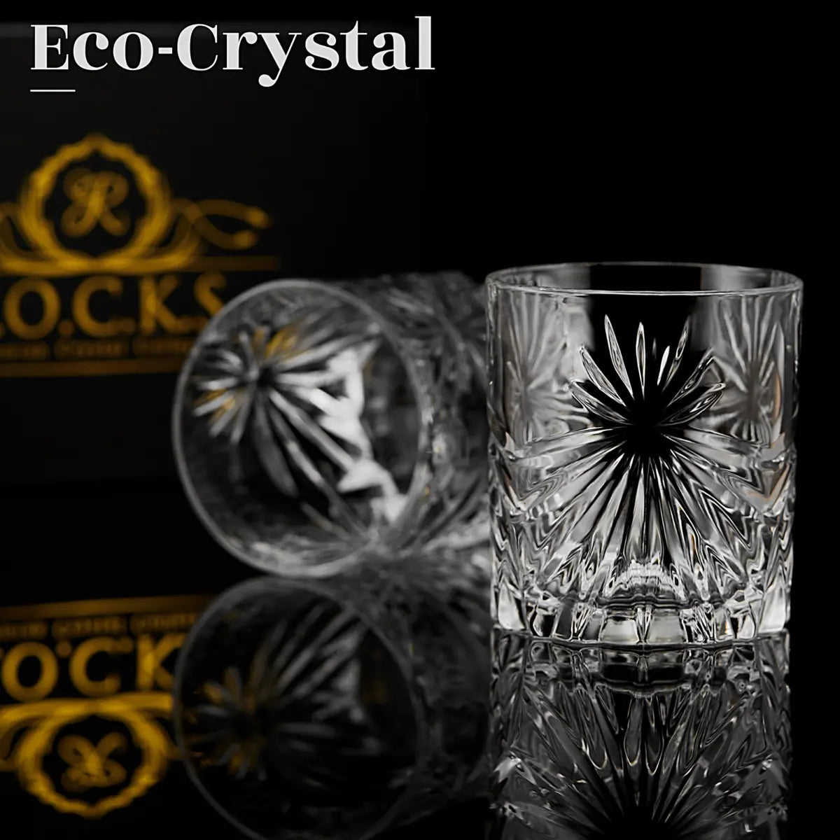 The Eco Crystal Collection - Soleil Whiskey Glass Edition ROCKS Whiskey Chilling Stones