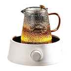 Théière Électrique Motif Martelé – Pot Infusion Thé Filtre Réchaud Céramique Dropshipman