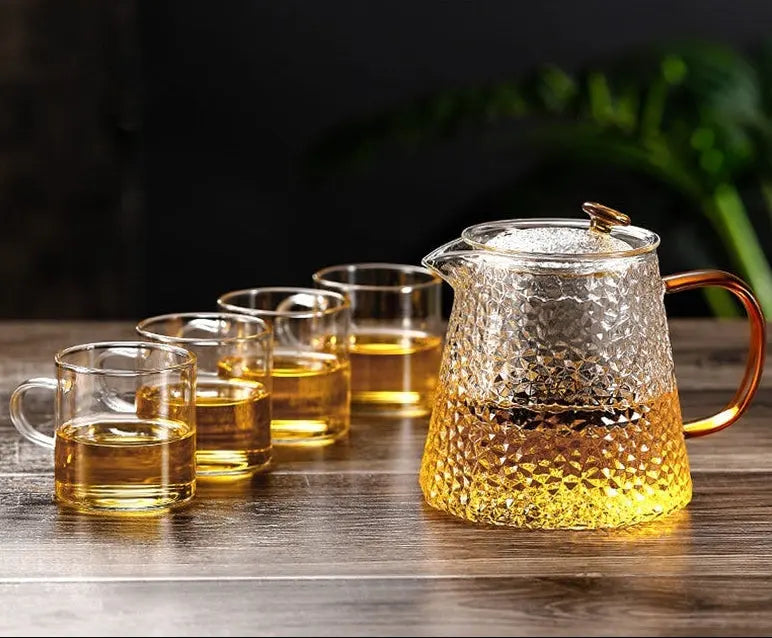 Théière Électrique Motif Martelé – Pot Infusion Thé Filtre Réchaud Céramique Dropshipman