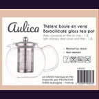 Theiere boule 1l filtre et couvercle inox AULICA