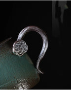 Théière en grès fait main trompette japonaise – Service thé céramique glaçure colorée lotus Dropshipman