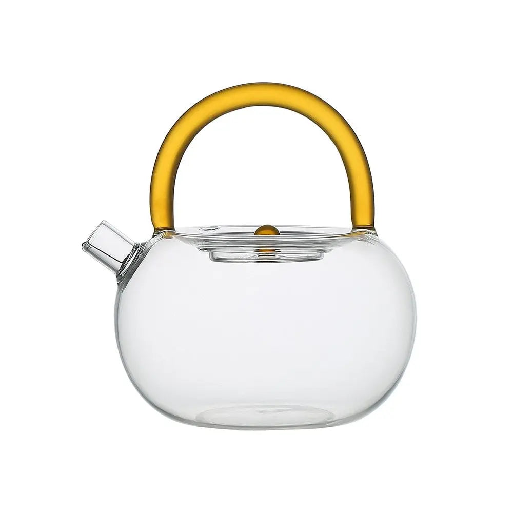 Théière en verre avec anse jaune 800ml AULICA
