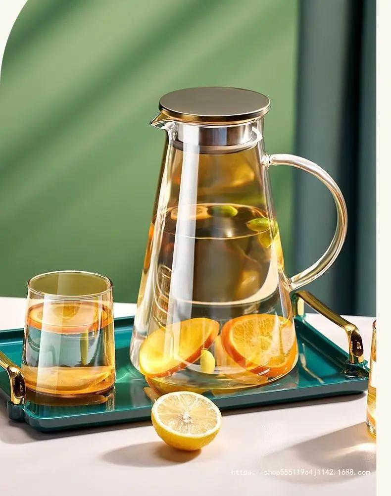Théière fruits frais en verre  – Bouilloire refroidissement transparent ambre gris Dropshipman