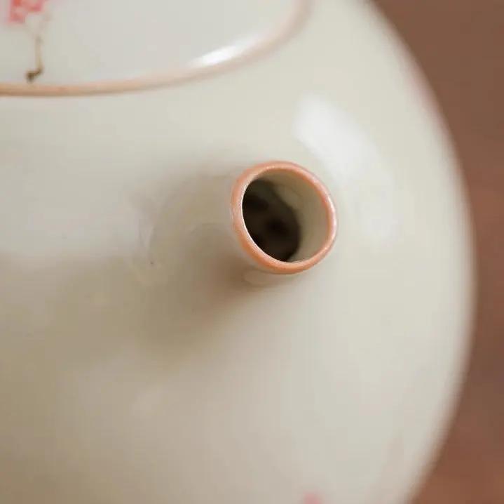 Théière traditionnelle chinoise Xishi Kung Fu filtre – Théière céramique Dehua peinte Phalaenopsis art du thé Dropshipman