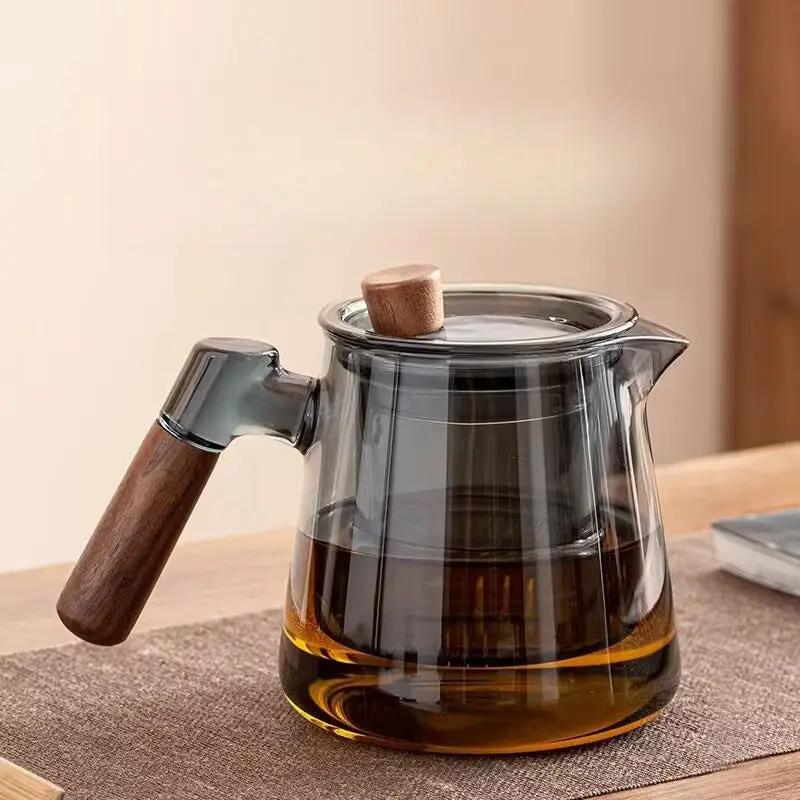 Théière verre personnalisée – Pot thé borosilicate moderne transparent Dropshipman