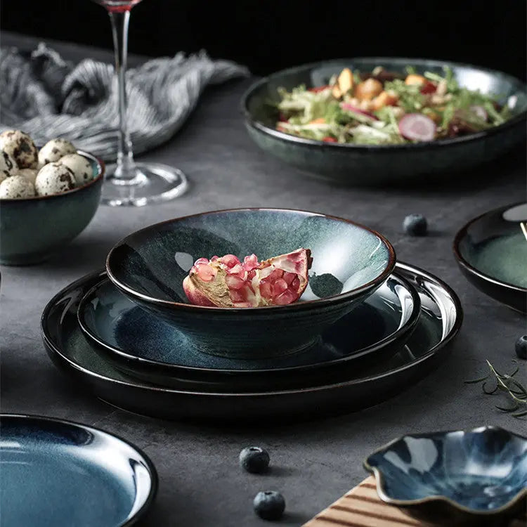 Vaisselle Céramique Style Rétro Chinois – Assiette Bol Porcelaine Créative Dropshipman