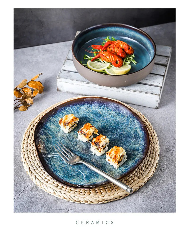 Vaisselle Céramique Transmutation – Four Rétro Assiette Ronde Dropshipman