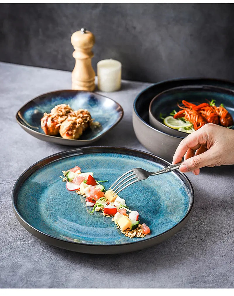 Vaisselle Céramique Transmutation – Four Rétro Assiette Ronde Dropshipman