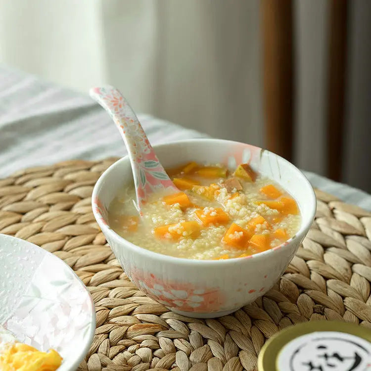 Vaisselle céramique Mino-yaki fleurs cerisier – Bols assiettes japonais Dropshipman