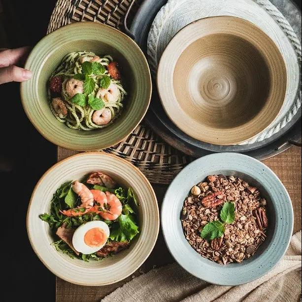 Vaisselle en poterie bol céramique artisanal – Bol chapeau paille fait main Dropshipman