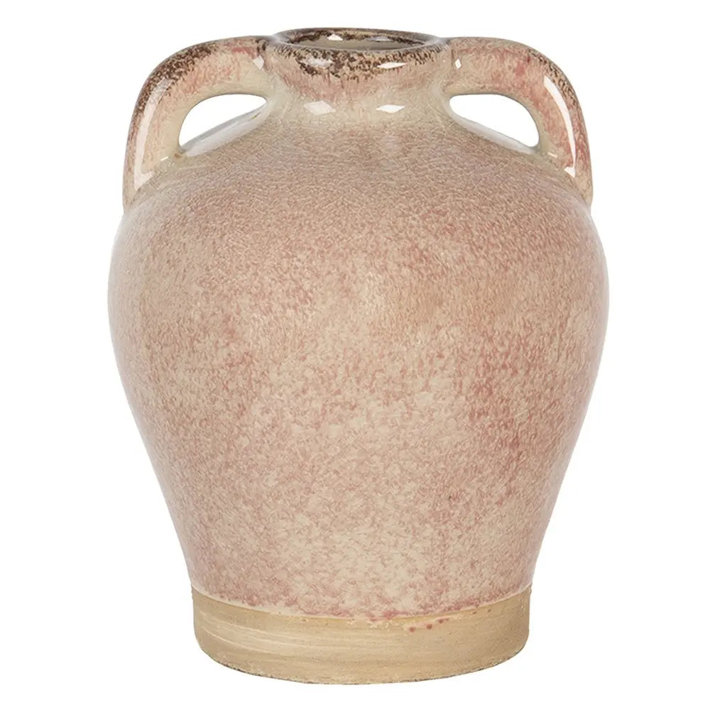 Vase Ø 16x20 cm vase de décoration en céramique rose Clayre & Eef.
