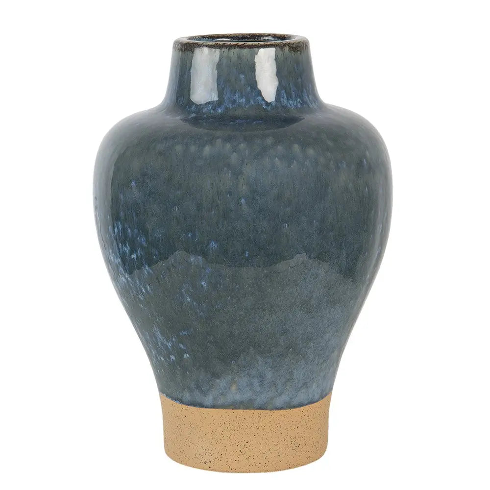 Vase Ø 21x31 cm Vase de décoration en céramique bleue Clayre & Eef.