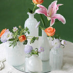 Vase Verre Blanc Bleu Salon – Petit Vase Arrangement Floral Décoration Morandi Dropshipman
