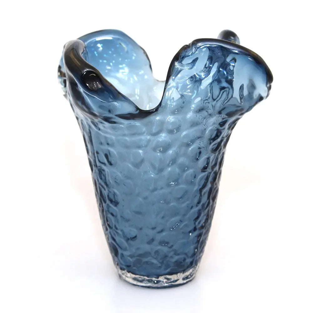 Vase bleu en verre 22x22x22cm AULICA
