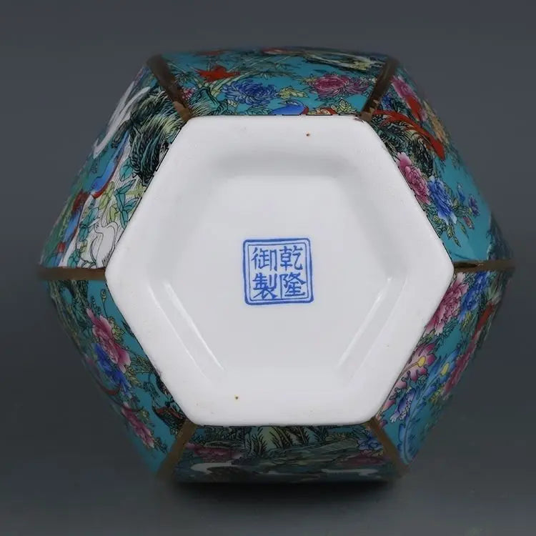 Vase céramique antique porcelaine chinoise arrangement floral – Décoration artisanale traditionnelle Dropshipman