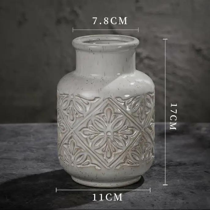 Vase céramique art visage créatif nordique – Vase rétro art moderne Dropshipman