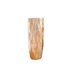 Vase doré strié en polyrésine 33.5x33.5x70cm AULICA