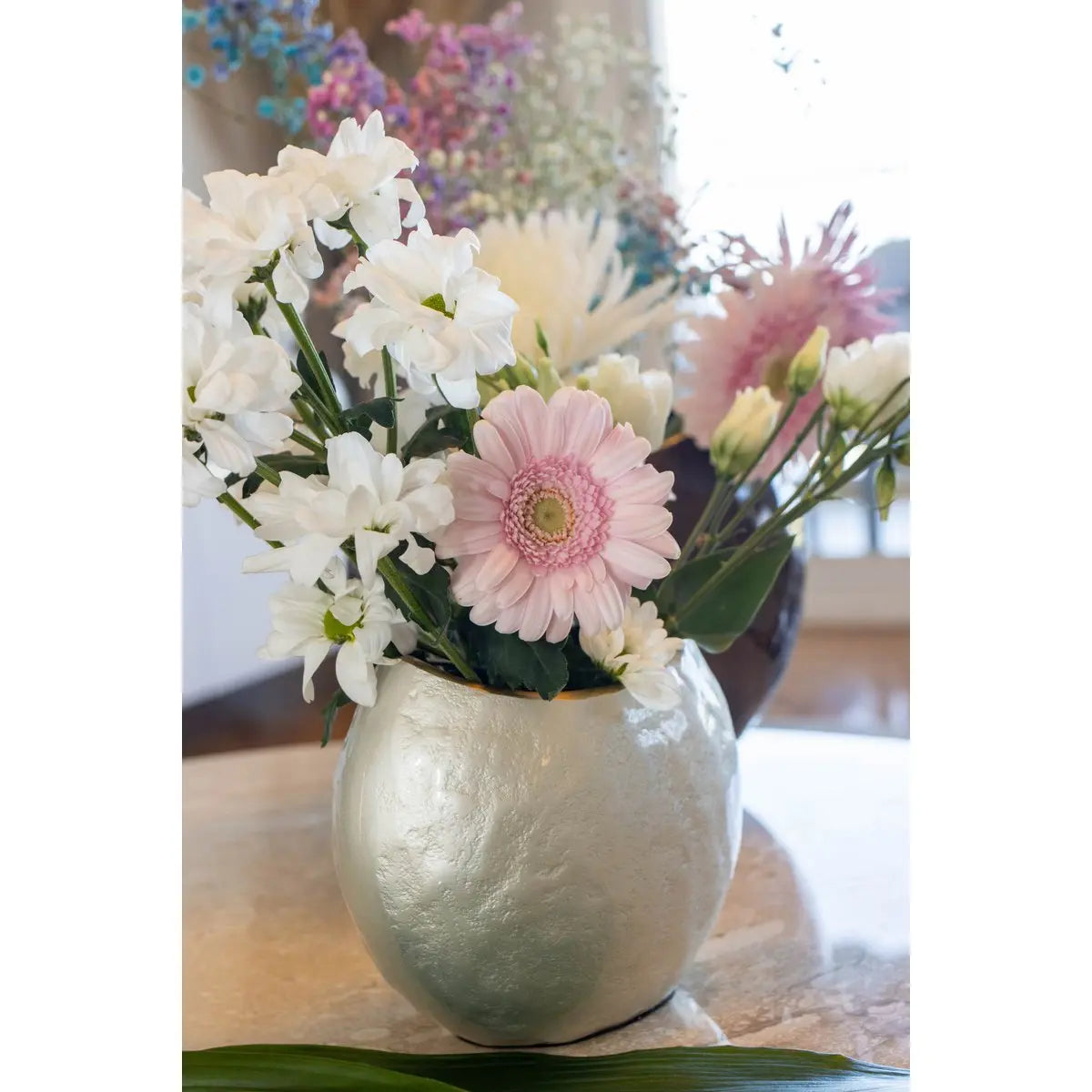 Vase ovale blanc 15x10x12.5cm AULICA