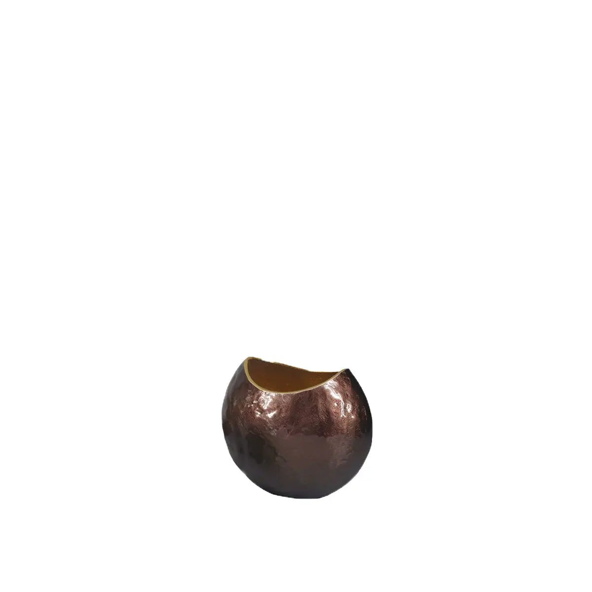 Vase ovale marron 22.5x14.5x18.5 cm AULICA