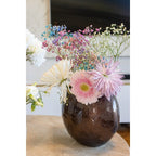 Vase ovale marron 22.5x14.5x18.5 cm AULICA