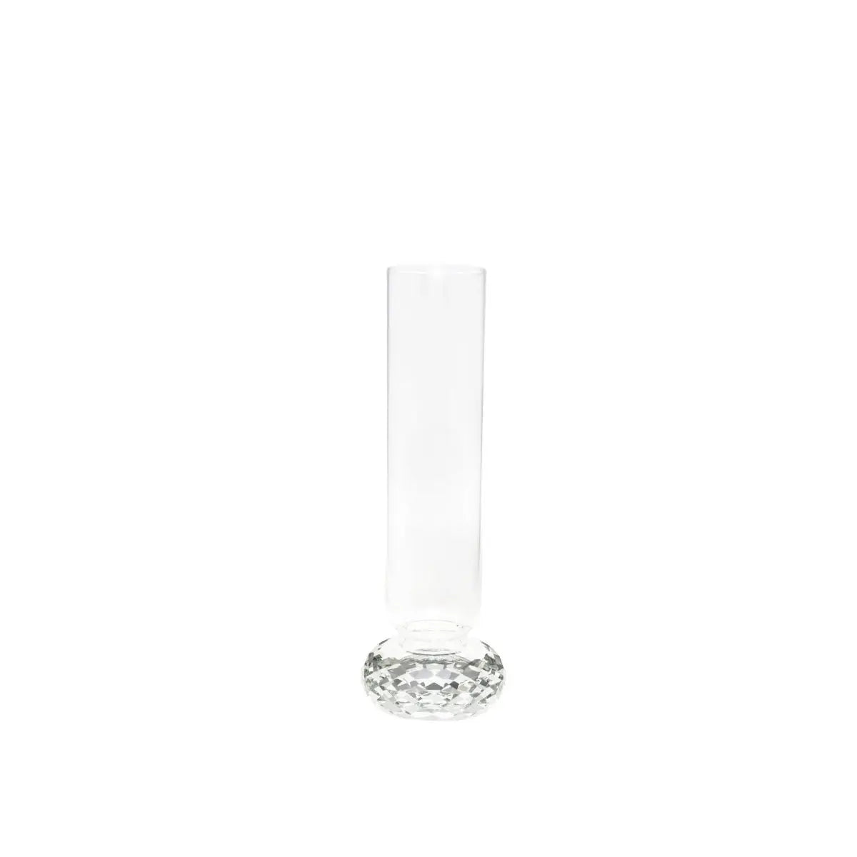 Vase pied diamant en verre 10x10x29.5cm AULICA
