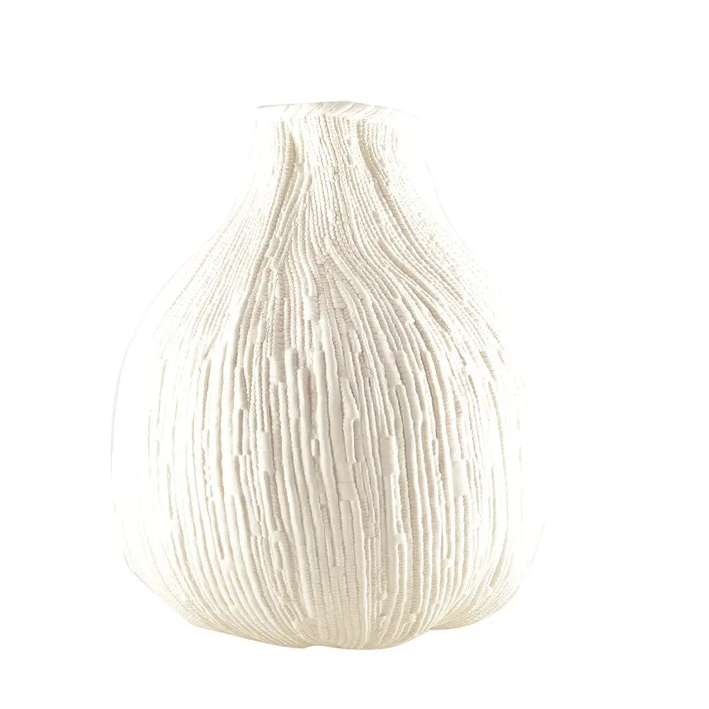 Vase rond blanc crémeux grand modèle 29x29x32cm AULICA