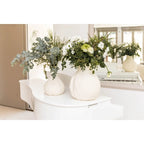 Vase rond blanc crémeux grand modèle 29x29x32cm AULICA